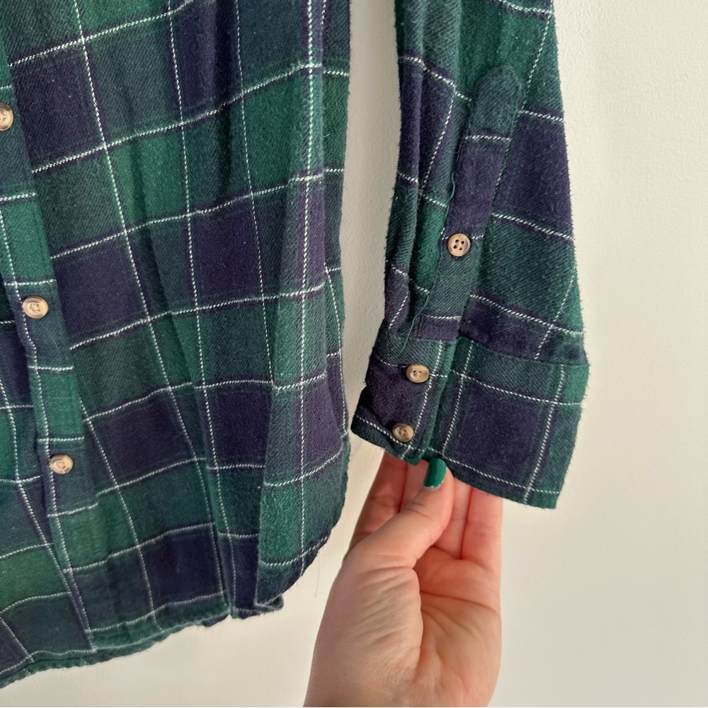A New Day Green and Navy Plaid Flannel Size Small - Picture 3 of 4